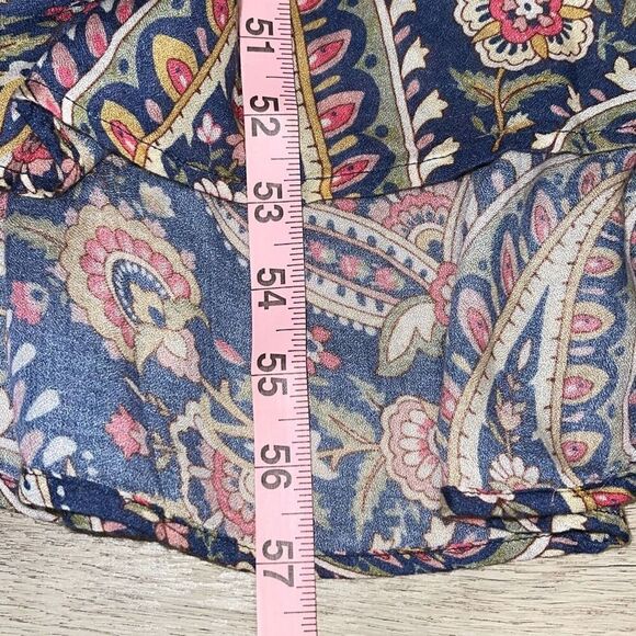 Sonmer Womens Paisley Ruffled Smocked Neck Maxi Dress Multicolor Size Medium NWT - Picture 11 of 12